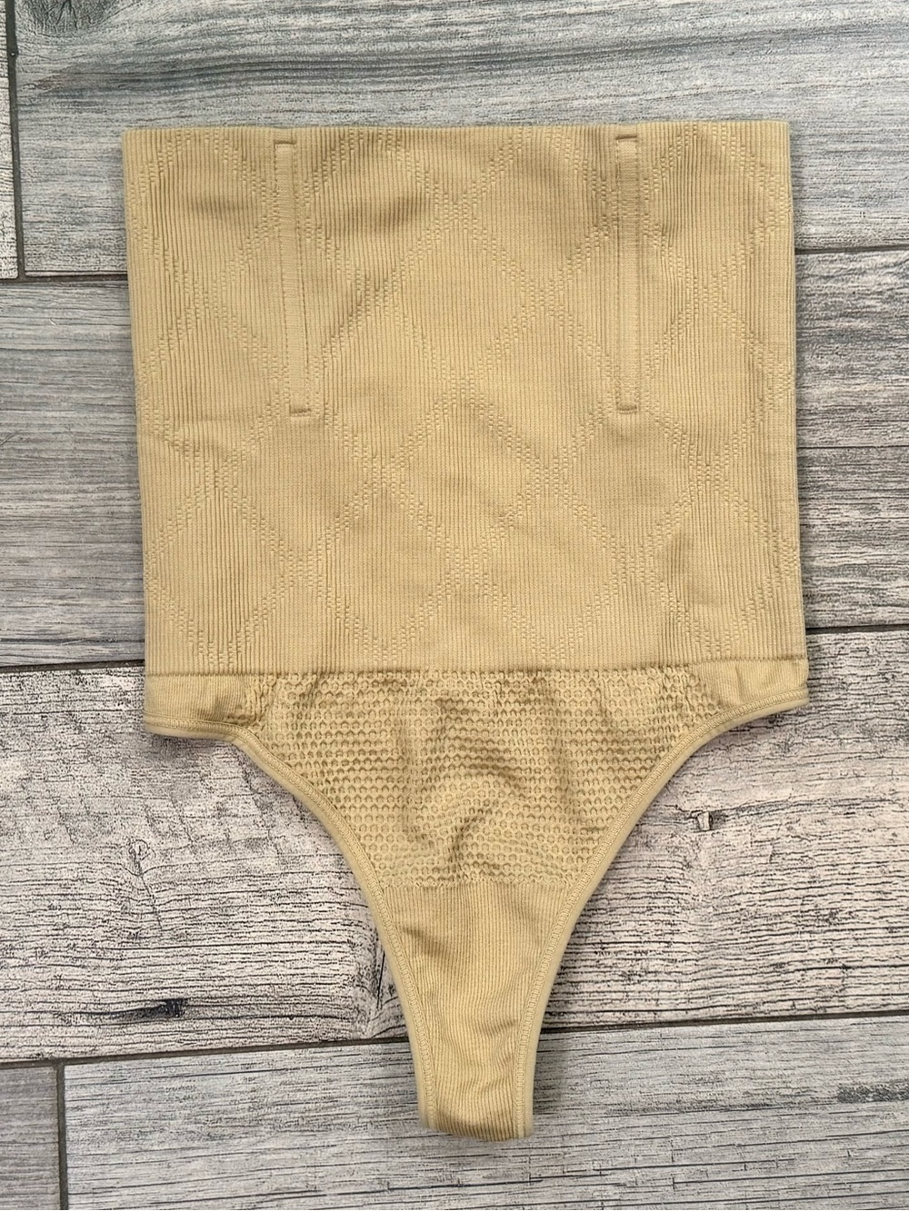 High-Waist Shaping Thong - Beige